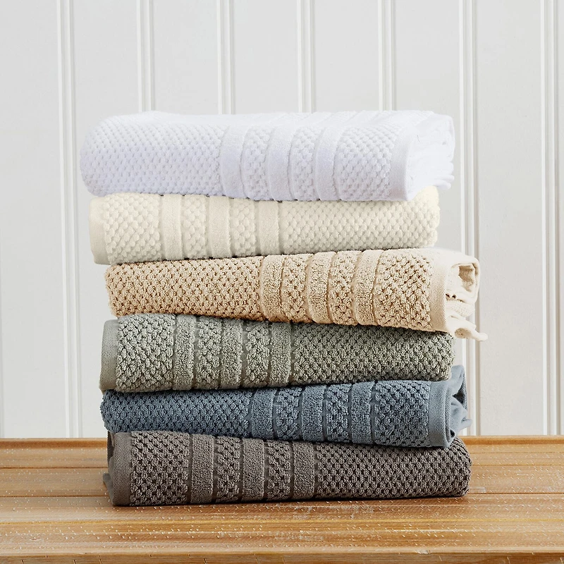 Linery Cotton Checkered Weave 6-pc. Quick Dry Hand Towel Set