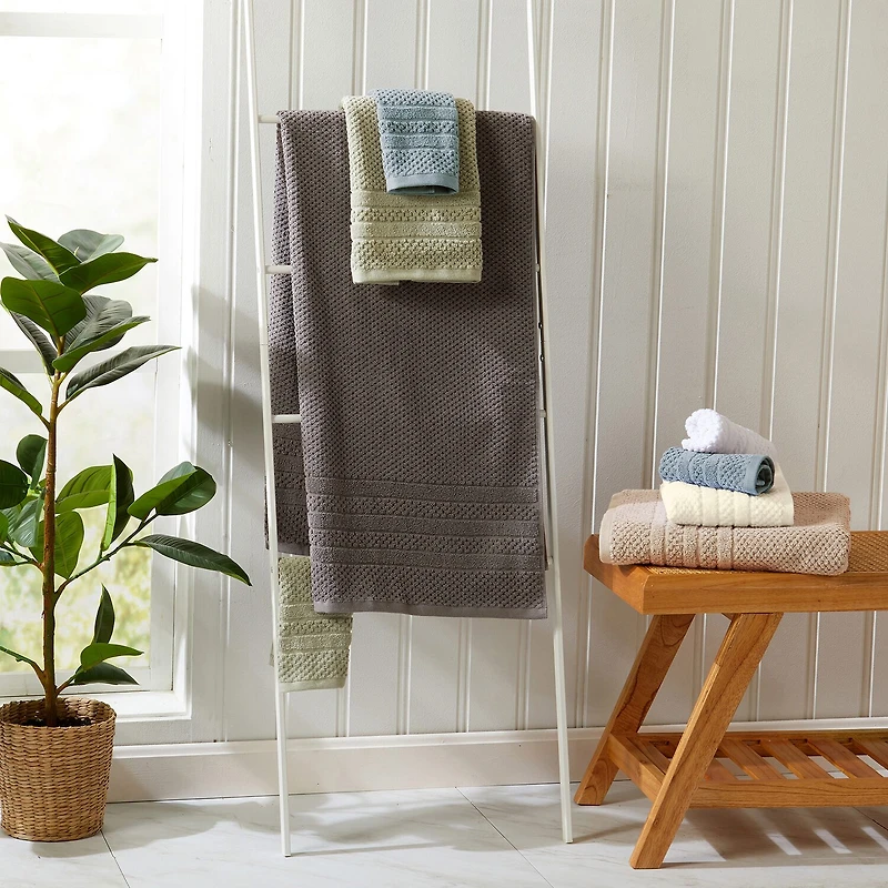 Linery Cotton Checkered Weave 6-pc. Quick Dry Hand Towel Set