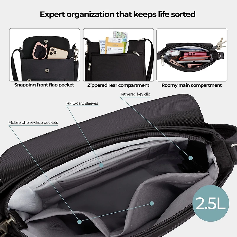 Travelon Anti-theft Classic Mini Shoulder Bag