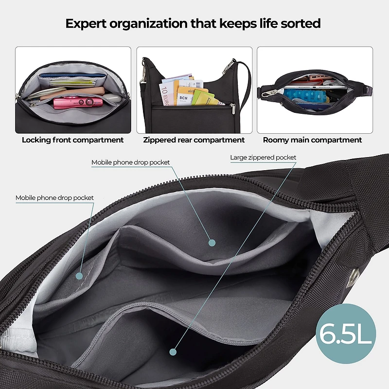 Travelon Anti-Theft Classic Essential Messenger Bag