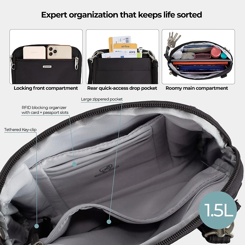 Travelon Anti-Theft Classic Convertible Crossbody & Waist Pack