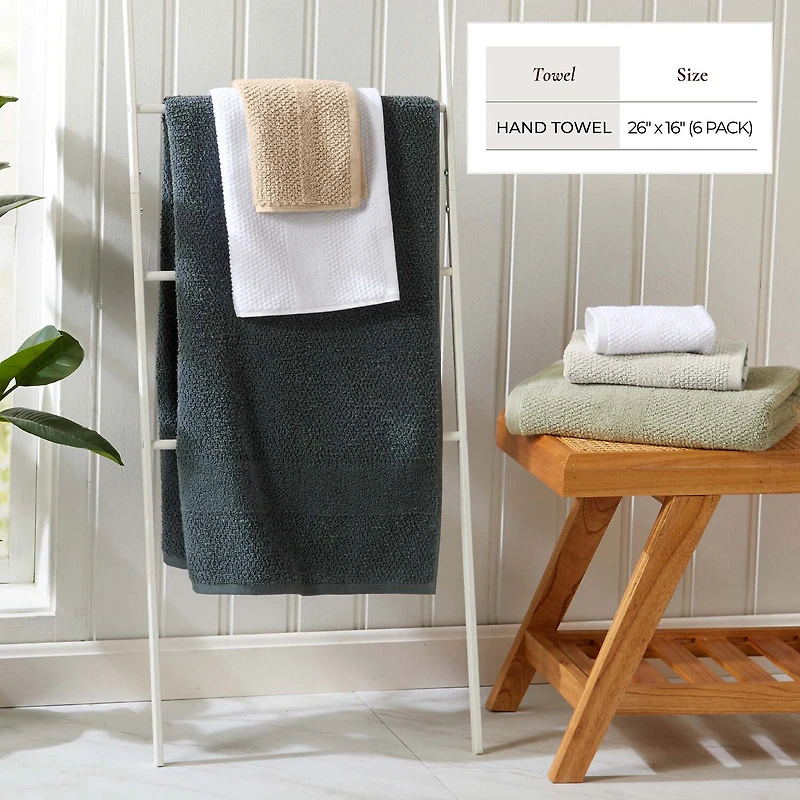Linery Cotton Textured Weave 12-pc. Quick Dry Washcloth