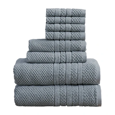 Linery Cotton Checkered Weave 8-pc. Quick Dry Bath Towel Set