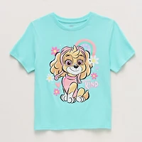 Little & Big Kid Girls Crew Neck Short Sleeve Regular Fit Paw Patrol Graphic T-Shirt