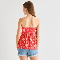 Arizona Womens Juniors Sleeveless Babydoll Top