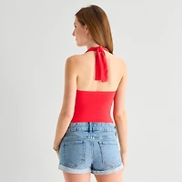 Arizona Womens Juniors Halter Neck Sleeveless Tank Top