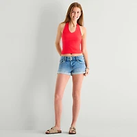 Arizona Womens Juniors Halter Neck Sleeveless Tank Top