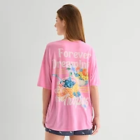 Arizona Body Womens Round Neck Short Sleeve Juniors Pajama Top