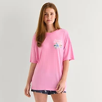 Arizona Body Womens Round Neck Short Sleeve Juniors Pajama Top