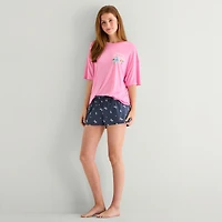 Arizona Body Womens Round Neck Short Sleeve Juniors Pajama Top