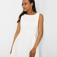 Black Label by Evan-Picone Womens Crew Neck Sleeveless Fit + Flare Dress