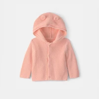 Carter's Baby Girls Hooded Long Sleeve Button Rib Knit Cardigan