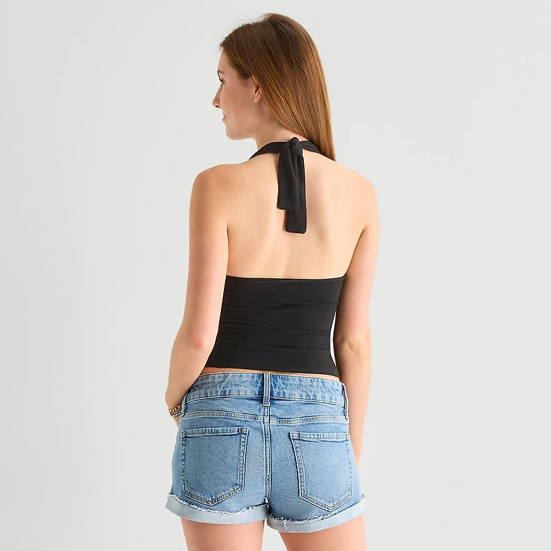 Arizona Womens Juniors Halter Neck Sleeveless Tank Top