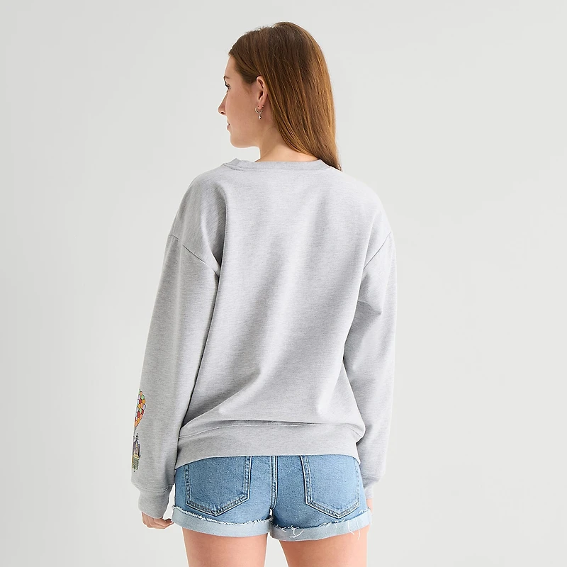 Pixar Womens Juniors Crew Neck Long Sleeve Sweatshirt