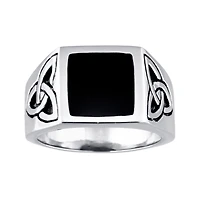 Mens Stainless Steel Celtic Knot Ring with Resin
