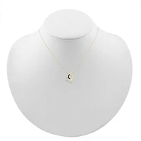 White and Color Enhanced Black Diamond-Accent 10K Yellow Gold Heart Pendant Necklace
