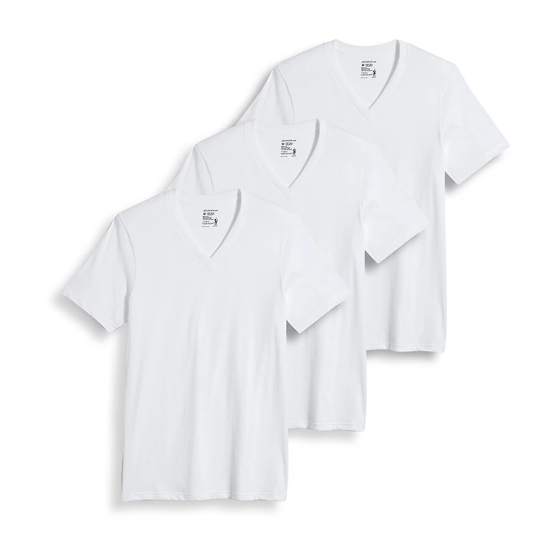 Jockey Classics Mens 3 Pack Short Sleeve V Neck Moisture Wicking T-Shirt