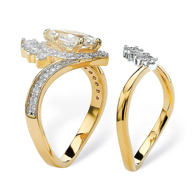 Womens 3 CT. T.W. Cubic Zirconia 14K Gold Over Brass Bridal Set