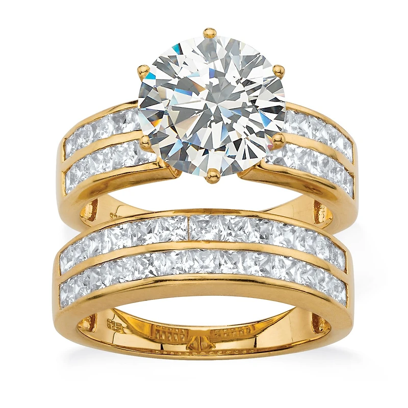 DiamonArt® Womens / CT. T.W. White Cubic Zirconia 18K Gold Over Silver Bridal Set