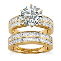 DiamonArt® Womens / CT. T.W. White Cubic Zirconia 18K Gold Over Silver Bridal Set
