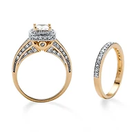 Womens 1/3 CT. T.W. Cubic Zirconia 18K Gold Over Brass Bridal Set