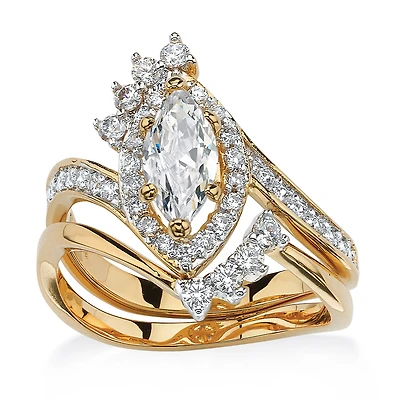 Womens 3 CT. T.W. Cubic Zirconia 14K Gold Over Brass Bridal Set
