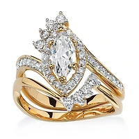 Womens 3 CT. T.W. Cubic Zirconia 14K Gold Over Brass Bridal Set