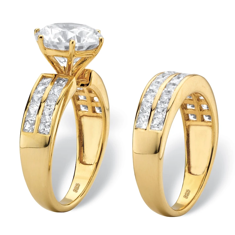 DiamonArt® Womens / CT. T.W. White Cubic Zirconia 18K Gold Over Silver Bridal Set