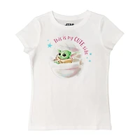 Disney Collection Little & Big Kid Girls Crew Neck Short Sleeve Regular Fit Star Wars Graphic T-Shirt