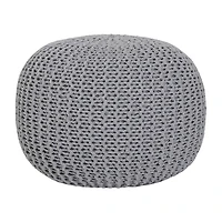 Urban Shop Round Knit Pouf Ottoman