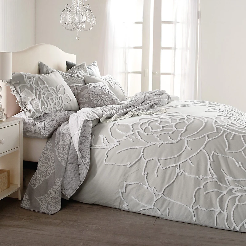 Peri Home Chenille Rose 3-pc. Duvet Cover Set