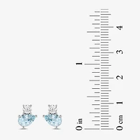 Toi Et Moi Genuine Gemstone &  1/5 CT. T.W. Lab Grown Diamond 10K White Gold 8.1mm Pear Stud Earrings