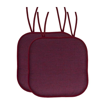 Sweet Home Collection™ Cameron Memory Foam No Slip Back 16" x Chair Pad Cushion with Ties