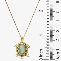 Jade Turtle Pendant Necklace 14K/Sterling Silver