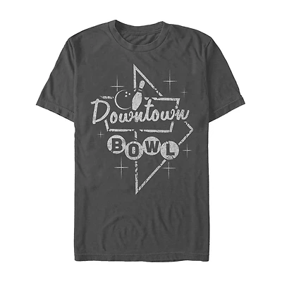 Mens Short Sleeve Bowling Graphic T-Shirt