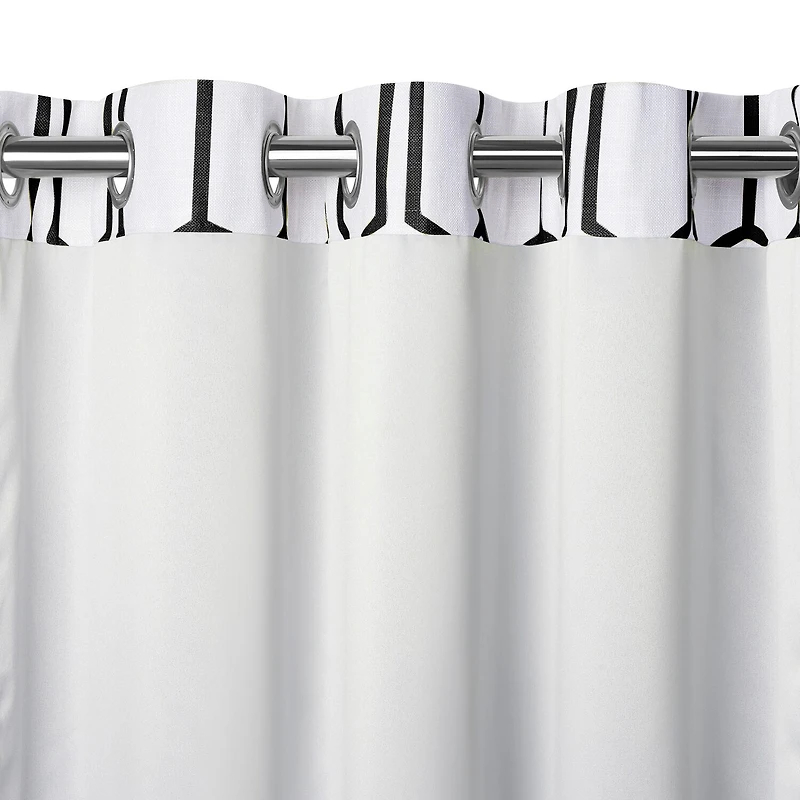 Threadmade Kaiden Geometric Grommet Top Blackout Single Curtain Panel