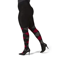 MeMoi Womens Textured Argyle Sweater 1 Pair Plus Tights