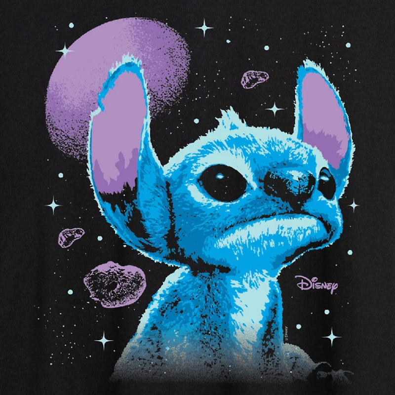 Womens Juniors Crew Neck Short Sleeve Regular Fit Lilo & Stitch Graphic T-Shirt