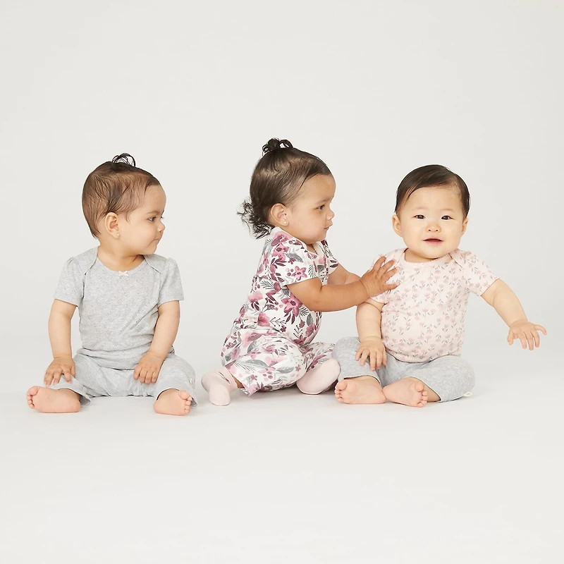 Huggies Baby Girls Crew Neck Short Sleeve 3-pc. Bodysuit