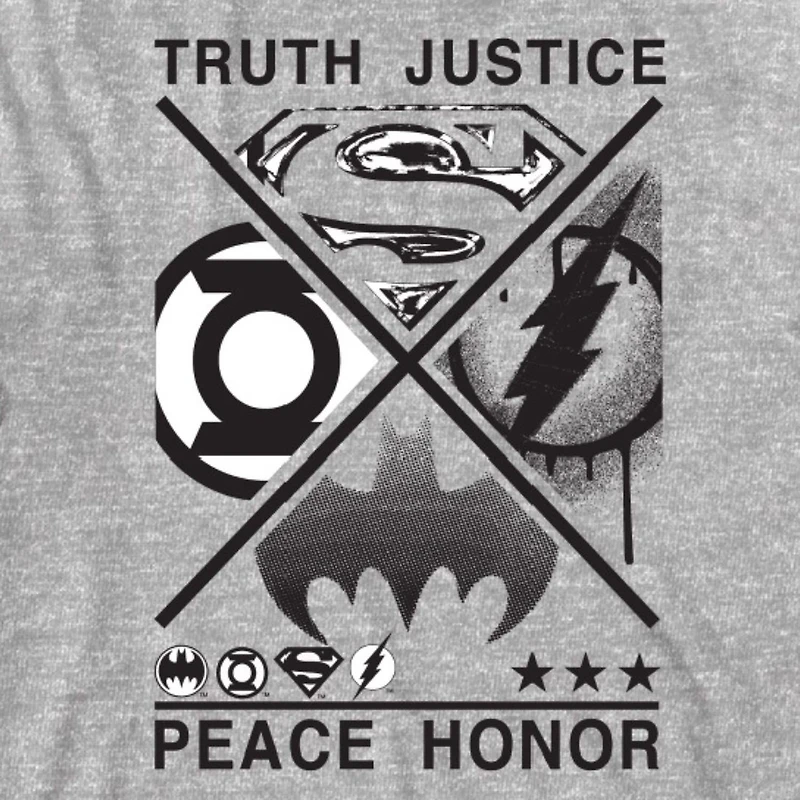 Little & Big Kid Boys Crew Neck Short Sleeve Loose Fit Justice League Graphic T-Shirt