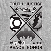 Little & Big Kid Boys Crew Neck Short Sleeve Loose Fit Justice League Graphic T-Shirt