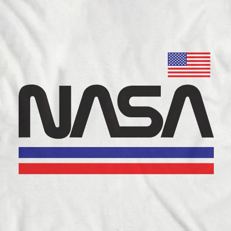 Little & Big Kid Boys Crew Neck Short Sleeve Flag Loose Fit NASA Graphic T-Shirt