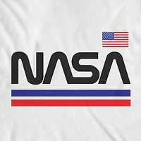 Little & Big Kid Boys Crew Neck Short Sleeve Flag Loose Fit NASA Graphic T-Shirt
