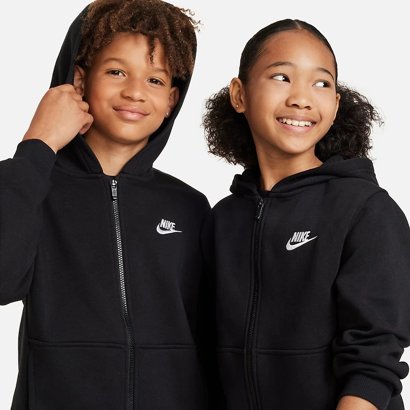 Nike Club Big Kid Unisex Long Sleeve Fleece Zipper Active Hoodie