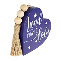 Northlight 3.75in Set Of 3 Hearts With Beaded Tassels Wooden 3-pc. Tabletop Decor
