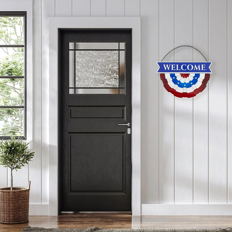 Northlight 19.5in " Welcome" Metal Wall Sign