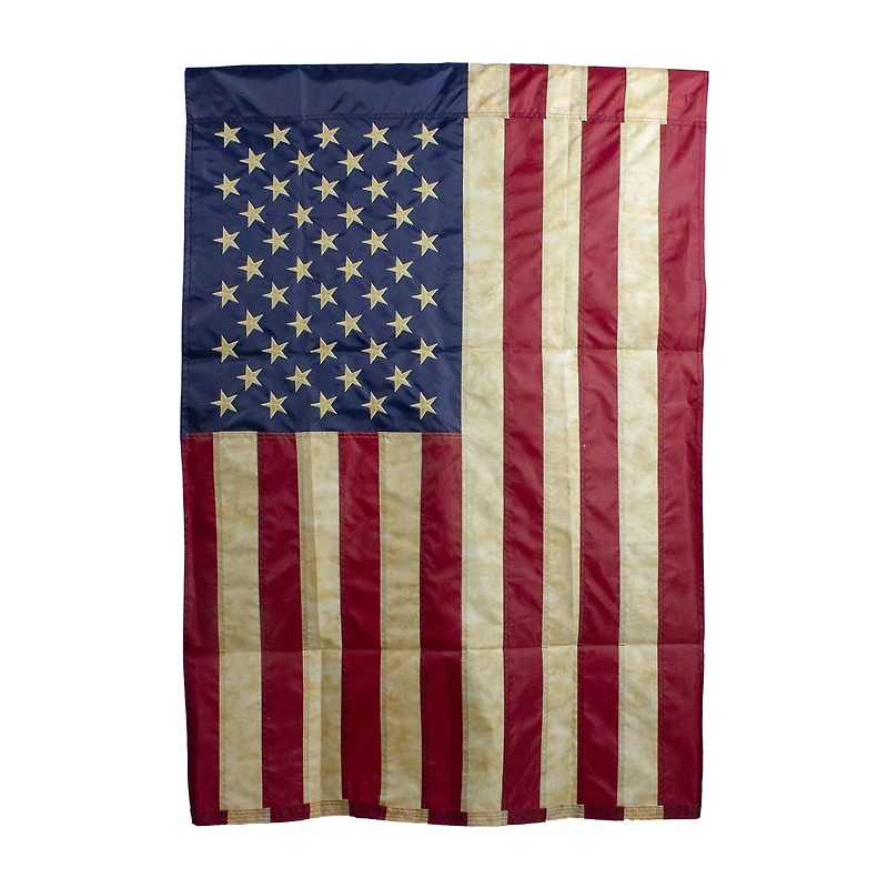 Northlight 40in X 28in Embroidered Tea-Stained Usa Garden Flag
