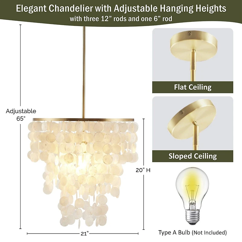 Urban Habitat Isla Layered Capiz Chandelier