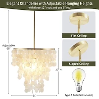 Urban Habitat Isla Layered Capiz Chandelier