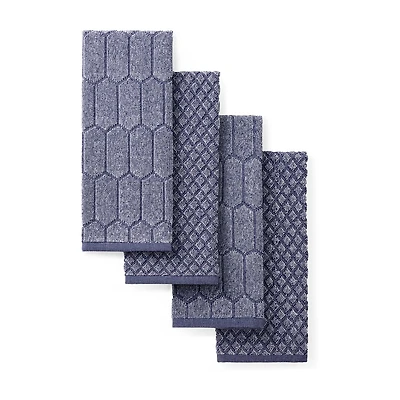 Martha Stewart Honeycomb Chambray 4-pc. Kitchen Towel Set